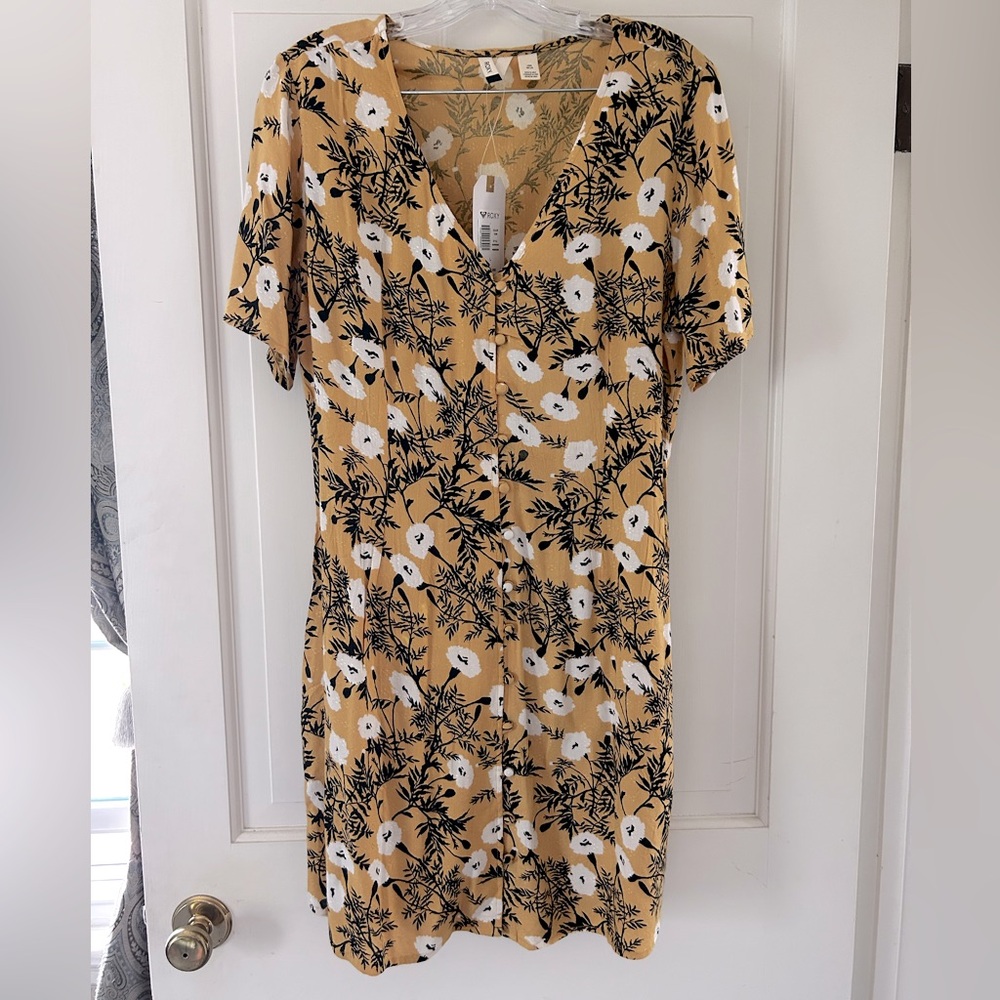 Yellow floral print dress from Roxy